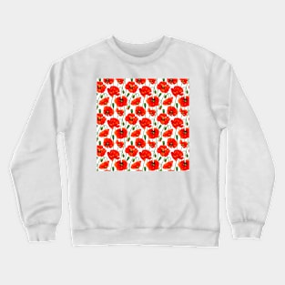 Beautiful Red Poppy Flowers Crewneck Sweatshirt